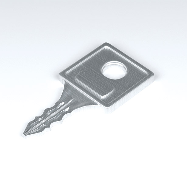 A silver key