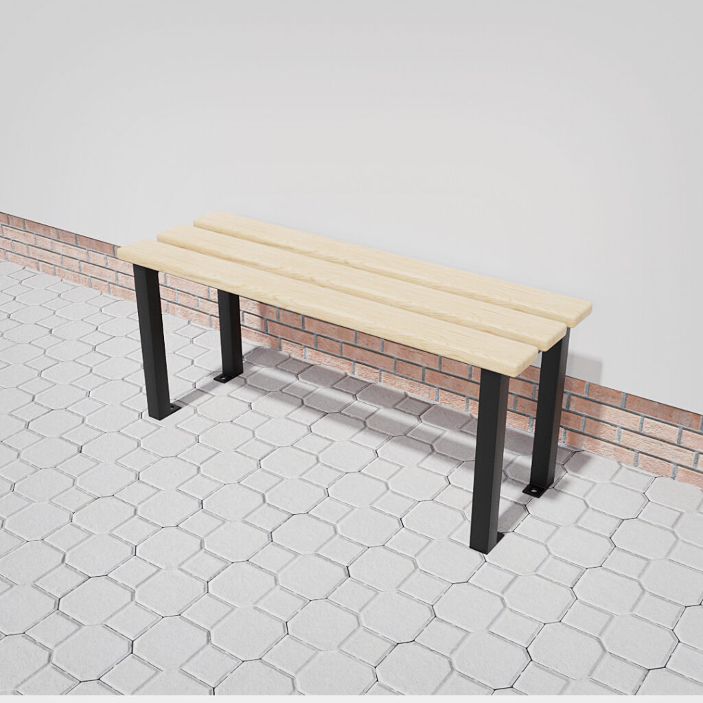A 3d image of a floor fixed bench seat