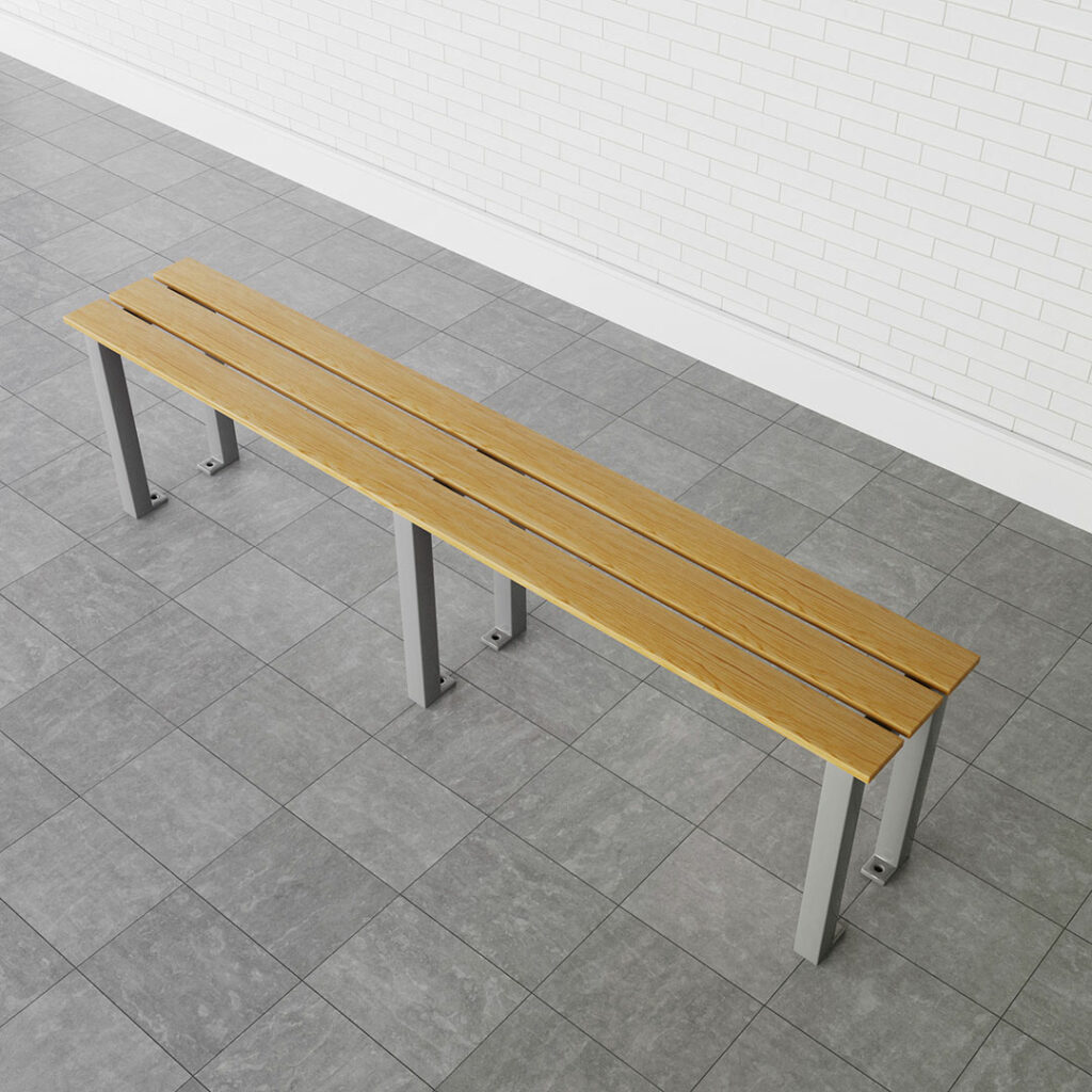 free standing island bench seat with metal legs