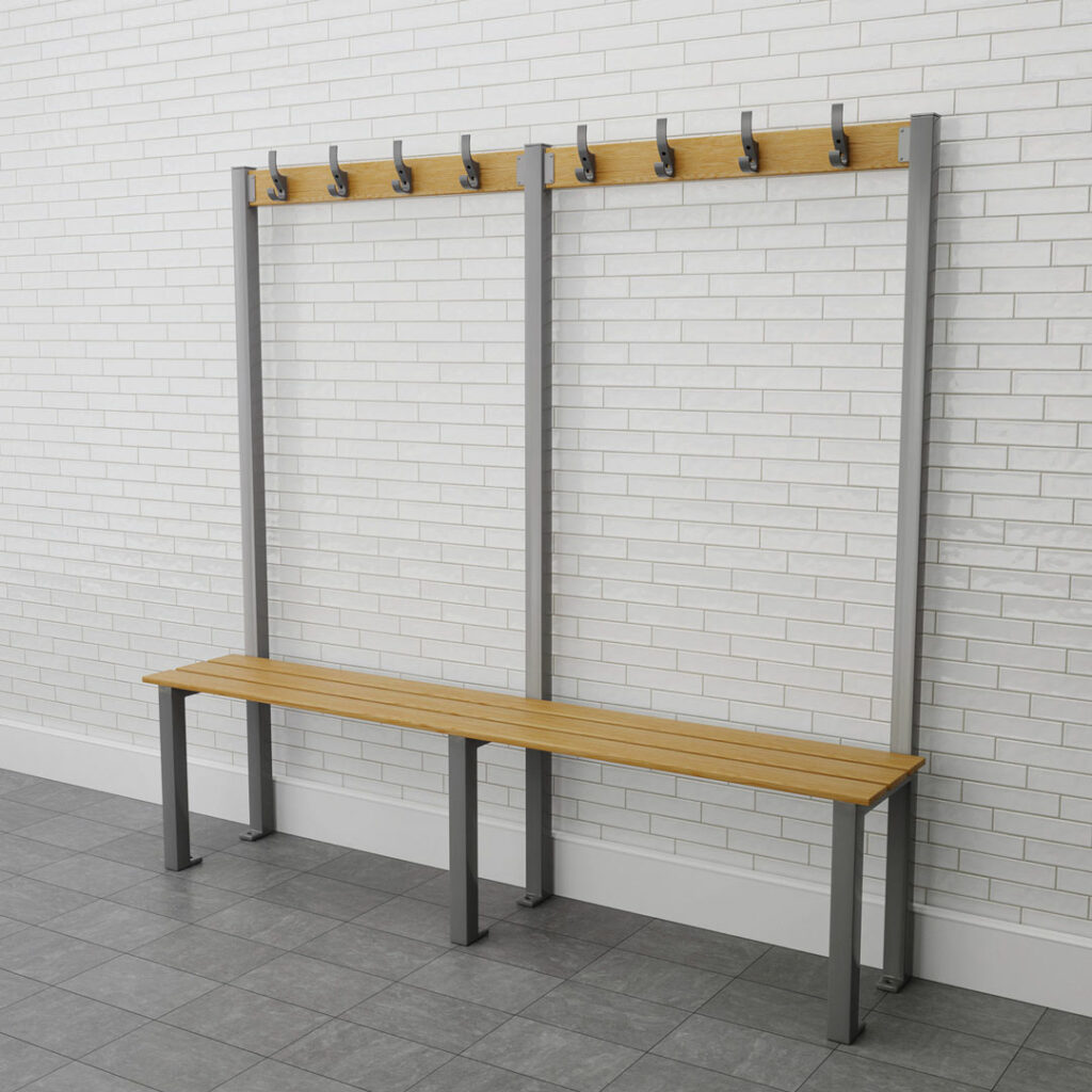 locker room single sided bench seat unit