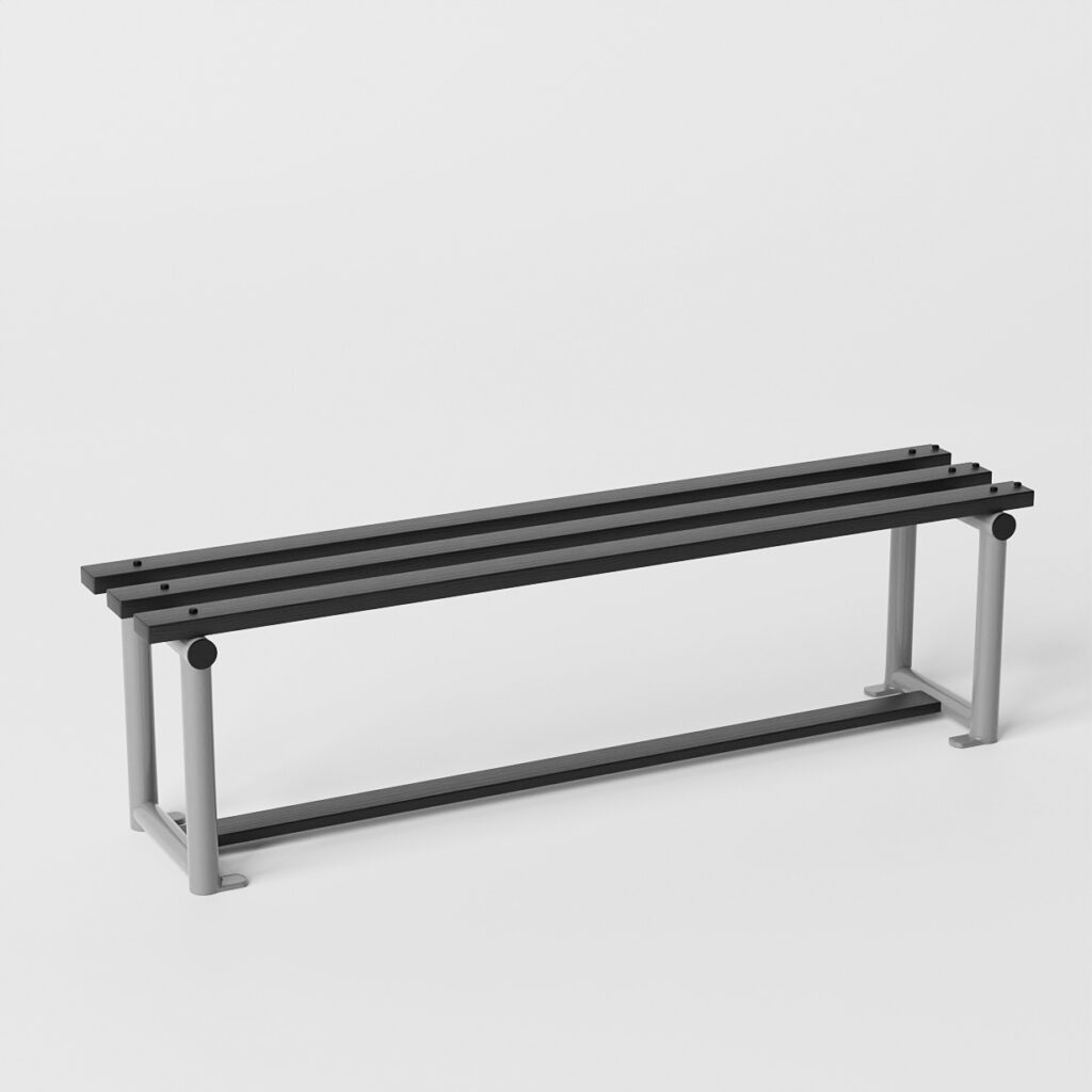 single sided bench unit in gray