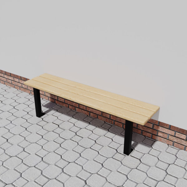 3d image of a wall to floor fixed bench seat